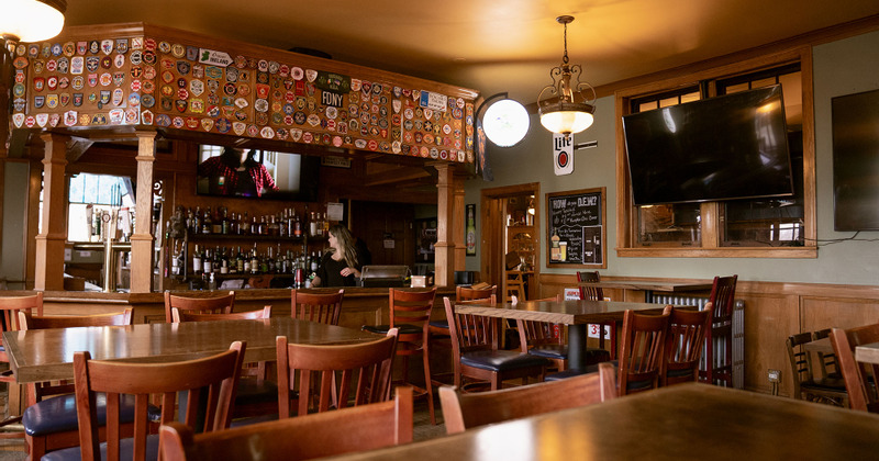Interior, tables lined up