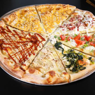 Different pizza slices.