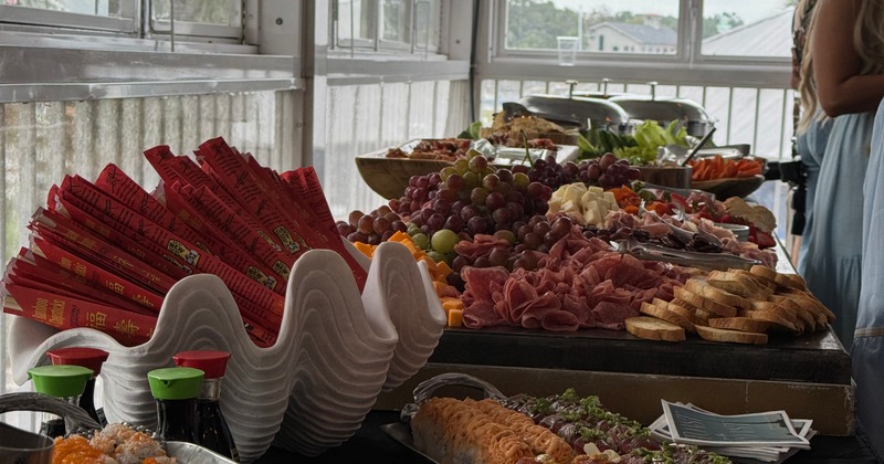 Buffet table spread