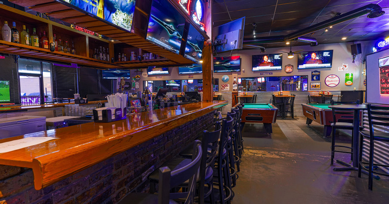 Interior, bar and TV area