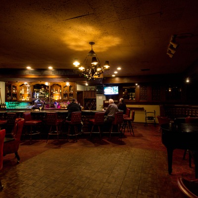 Interior, wide view of the bar.