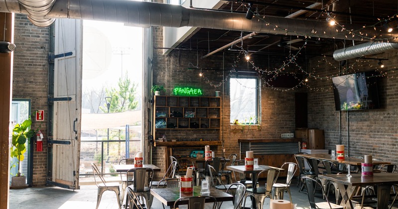 Interior, tables and chairs