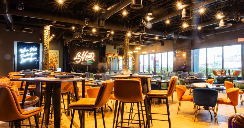 Interior, chairs and tables