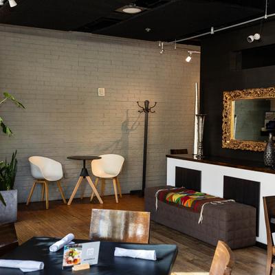 Interior, seating space near wall