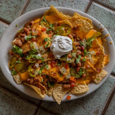 Nachos top view.