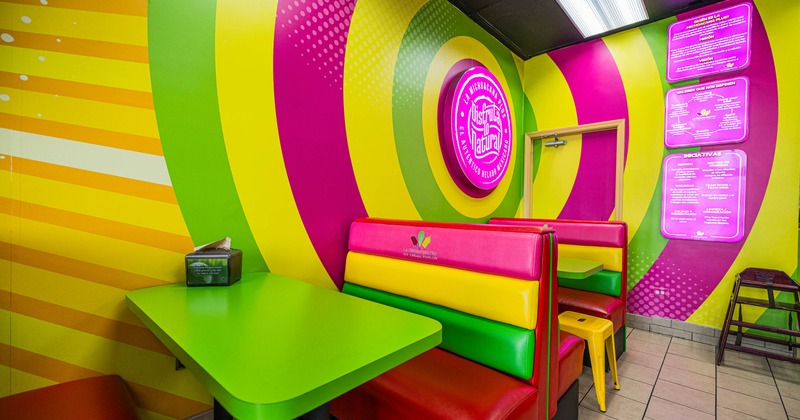 Interior, booths ready for guests