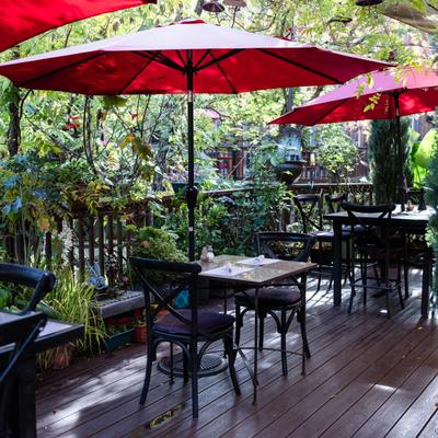 Outdoor seating area.