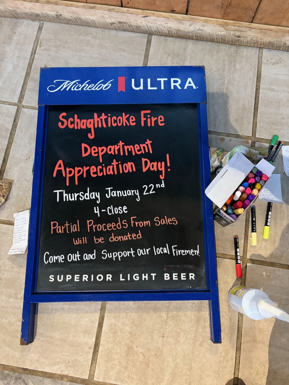 Sign for Firefighter Appreciation day Thursday Jan 22nd 2026