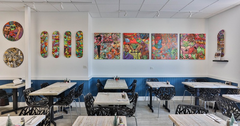 Dining tables ready for guests