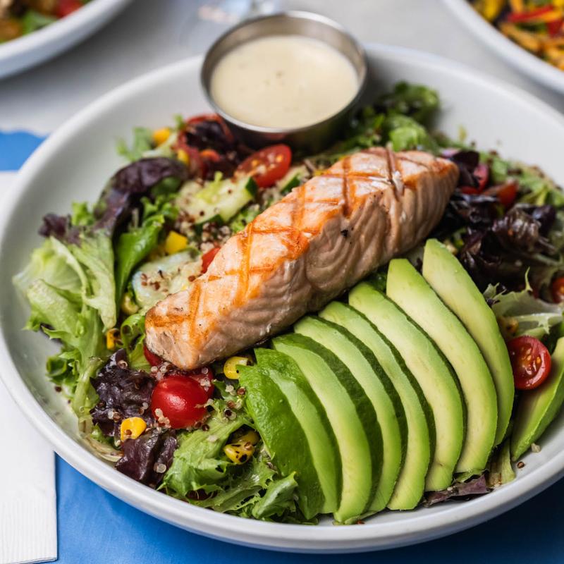 menu item 23 of 33, Grilled Salmon Avocado Quinoa Salad*