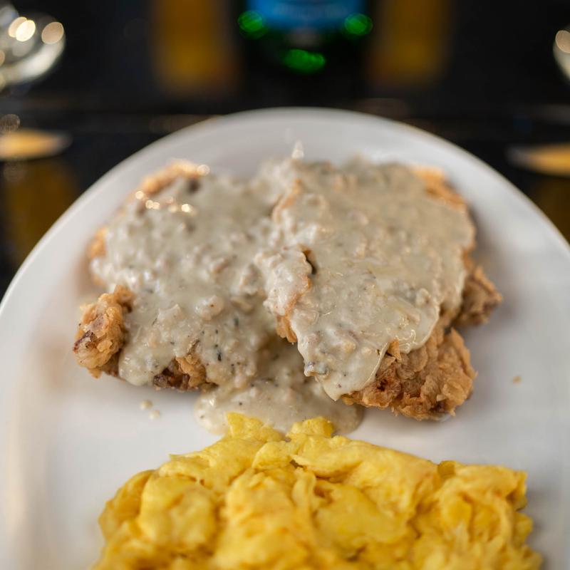 menu item 8 of 10, Country Fried Steak & Eggs