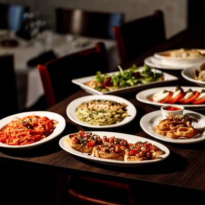 Variety of food items served on the table.
