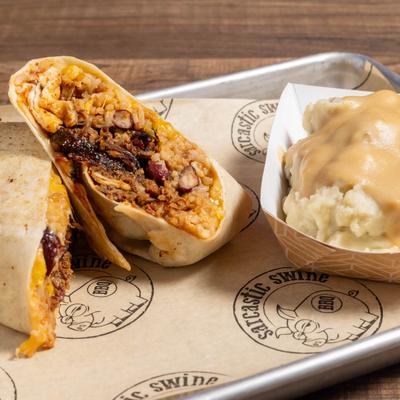 Pulled pork burrito.