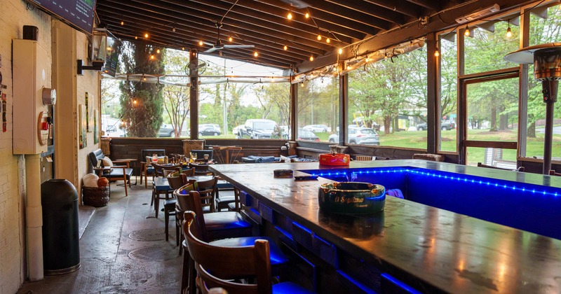 Interior, seating at the bar area