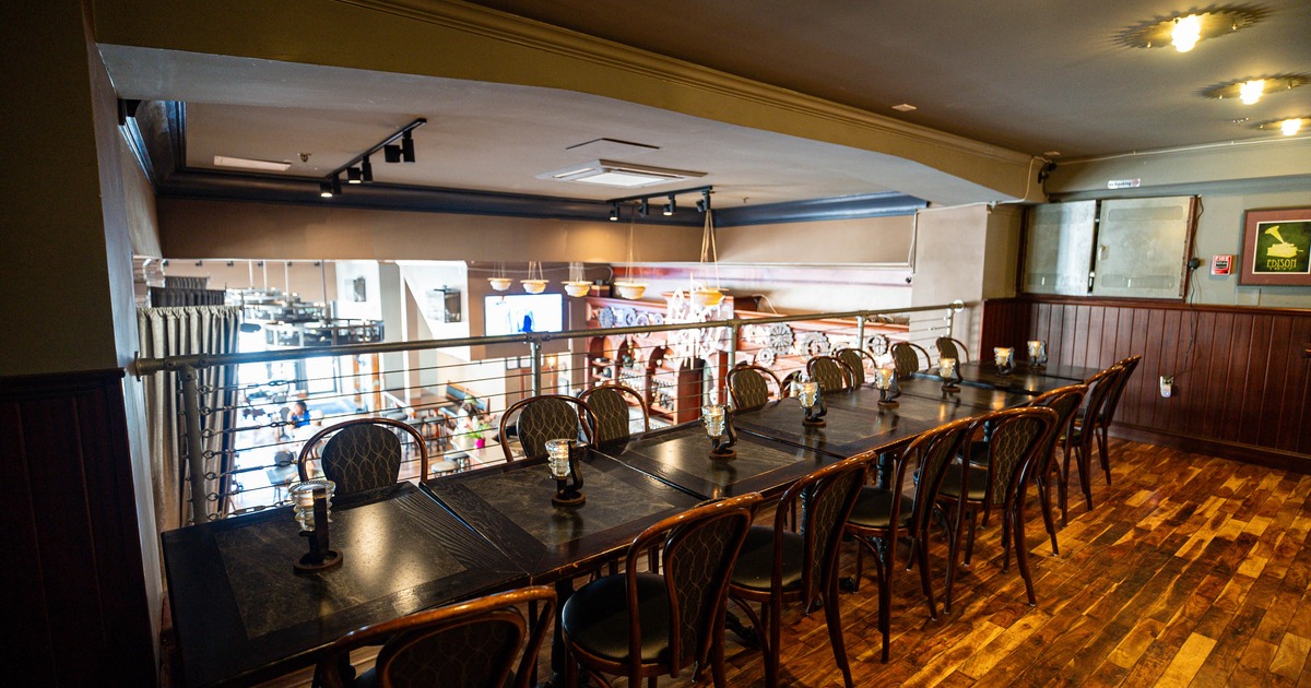 Interior, tables all lined up ready for guests