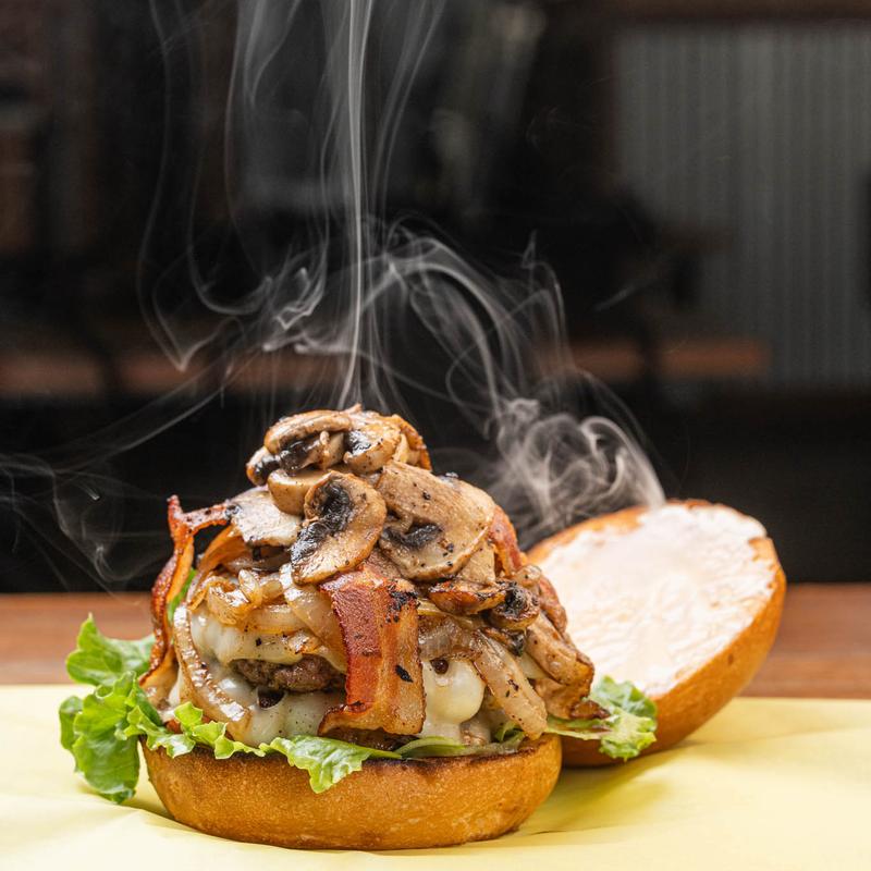 menu item 5 of 6, Mushroom Bacon Swissburger