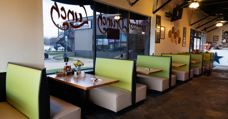 Interior, dining area with seating booths
