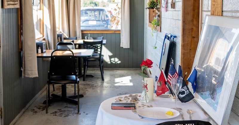 Cozy interior with tables and chairs