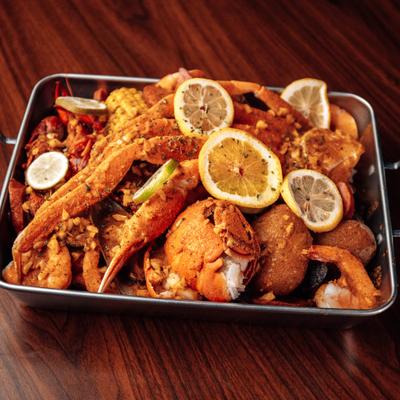 Mixed seafood platter.