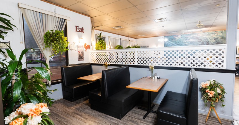 Interior, dining booths
