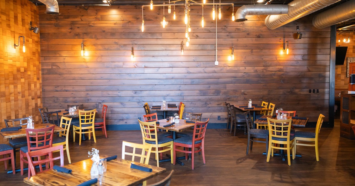 Interior, tables ready for guests