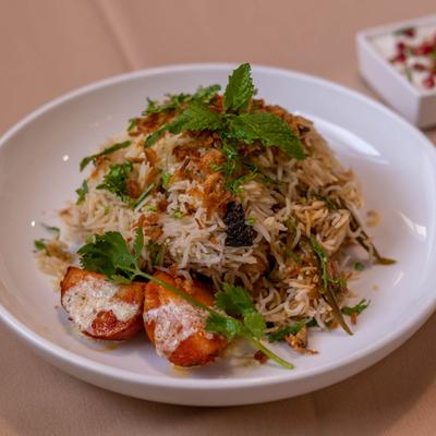 Eggs Chicken Biryani dish