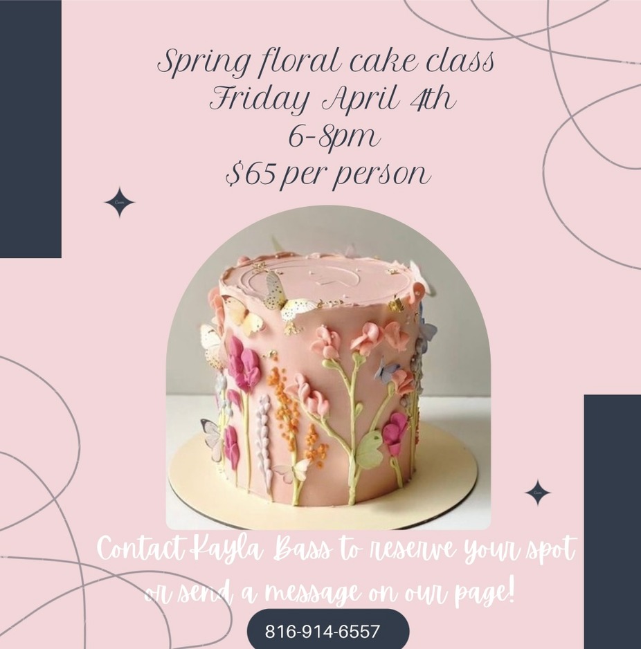 Spring floral cake class event photo