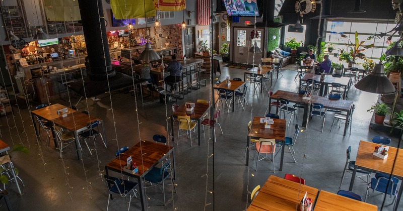 Inside, seating area, top view