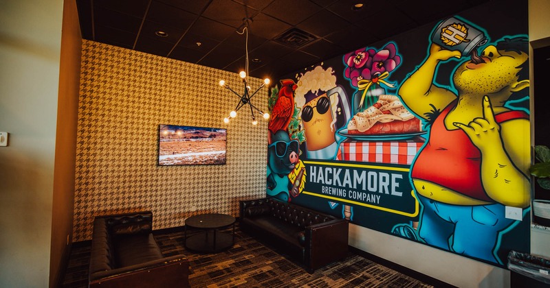 Interior, mural on the wall