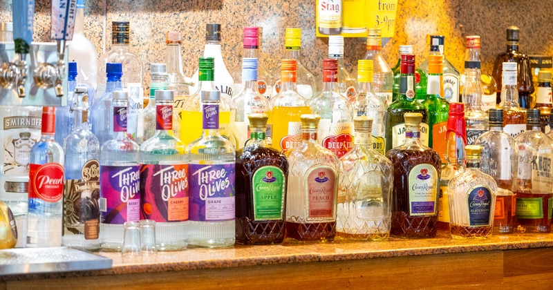 Drink rack, assorted drinks bottles