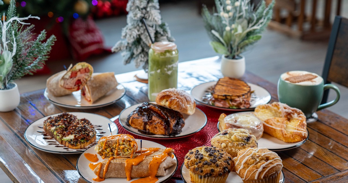 Assortiment of menu items served on the table