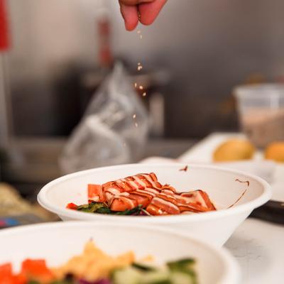 Several dishes served