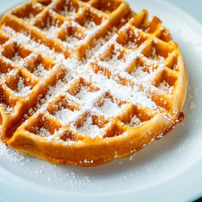 Waffle with powdered sugar.