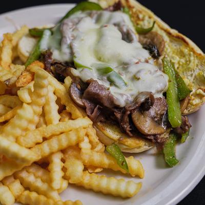 Philly Cheesesteak and fries.