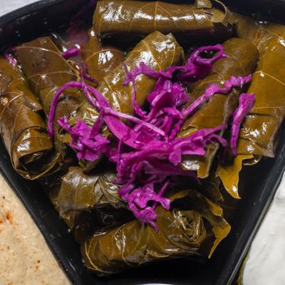 Stuffed grape leaves.
