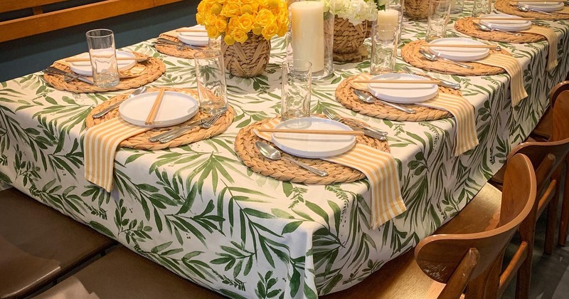 Interior, table ready for guests
