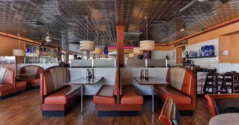 Interior, seating booths