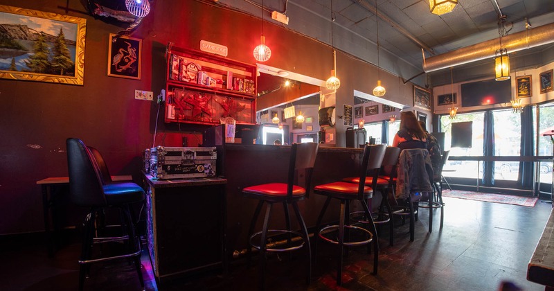 Interior, a bar with bar stools