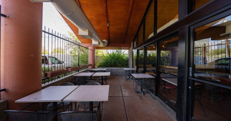 Exterior, terrace, diner tables