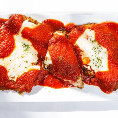 Parmesan Paradise dish, top view.