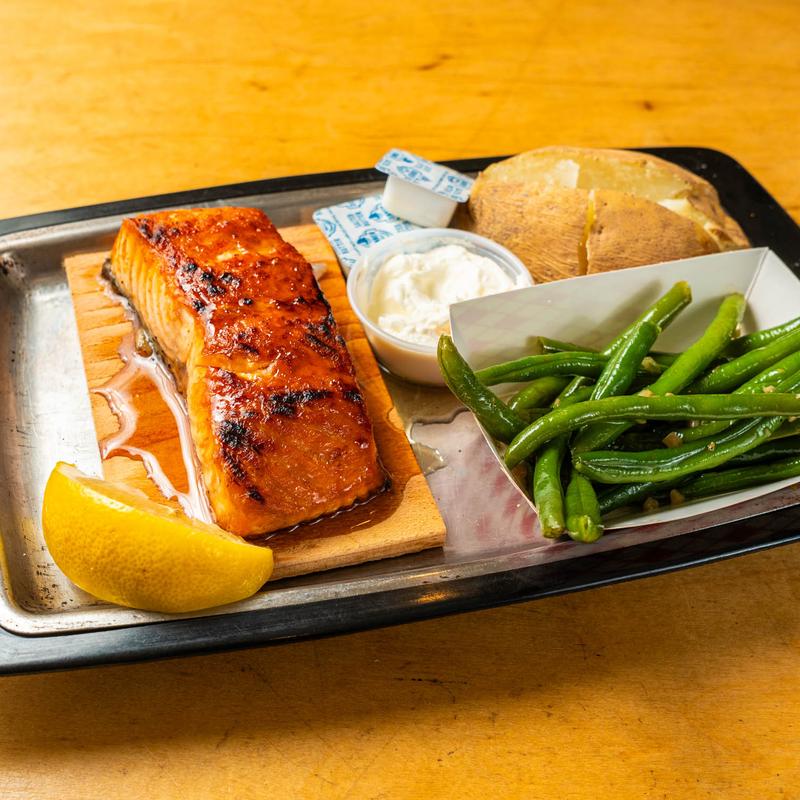 menu item 3 of 8, Cedar Plank Whiskey Salmon