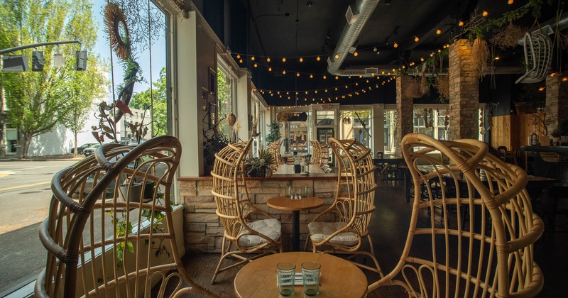 Interior, nest egg chair near window