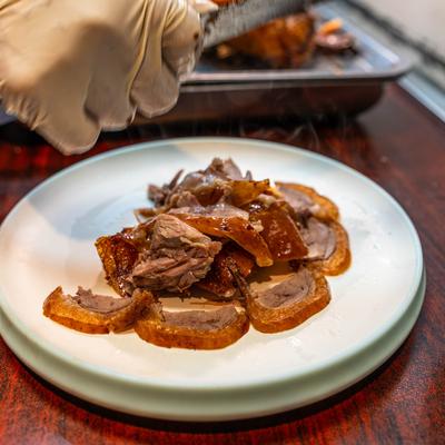 Sliced Peking duck.