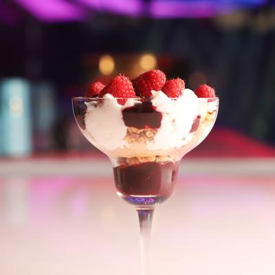 Raspberry parfait.