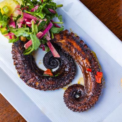 Grilled octopus.