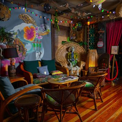 Interior, foyer seating area.