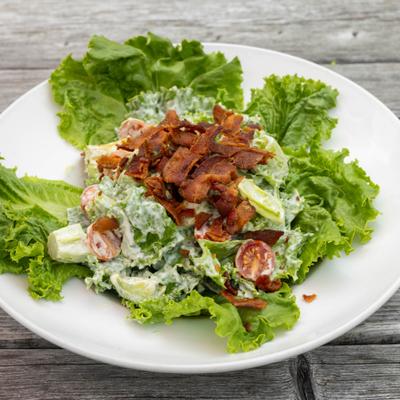 Avocado and bacon salad.