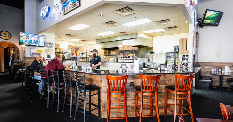 Bar area and bar stools