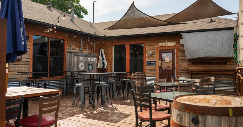 Cozy and rustic outdoor seating area