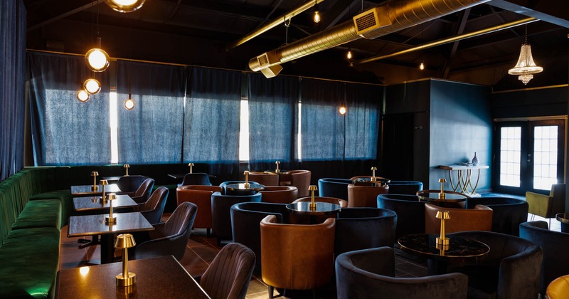 Interior, tables, chairs and seats ready for guests